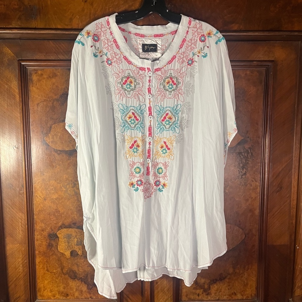 EUC BIYA-Johnny Was Silk Tunic-Poncho. Size S
